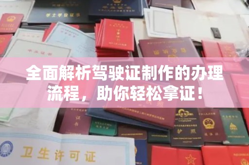 靖西全面解析驾驶证制作的办理流程，助你轻松拿证！